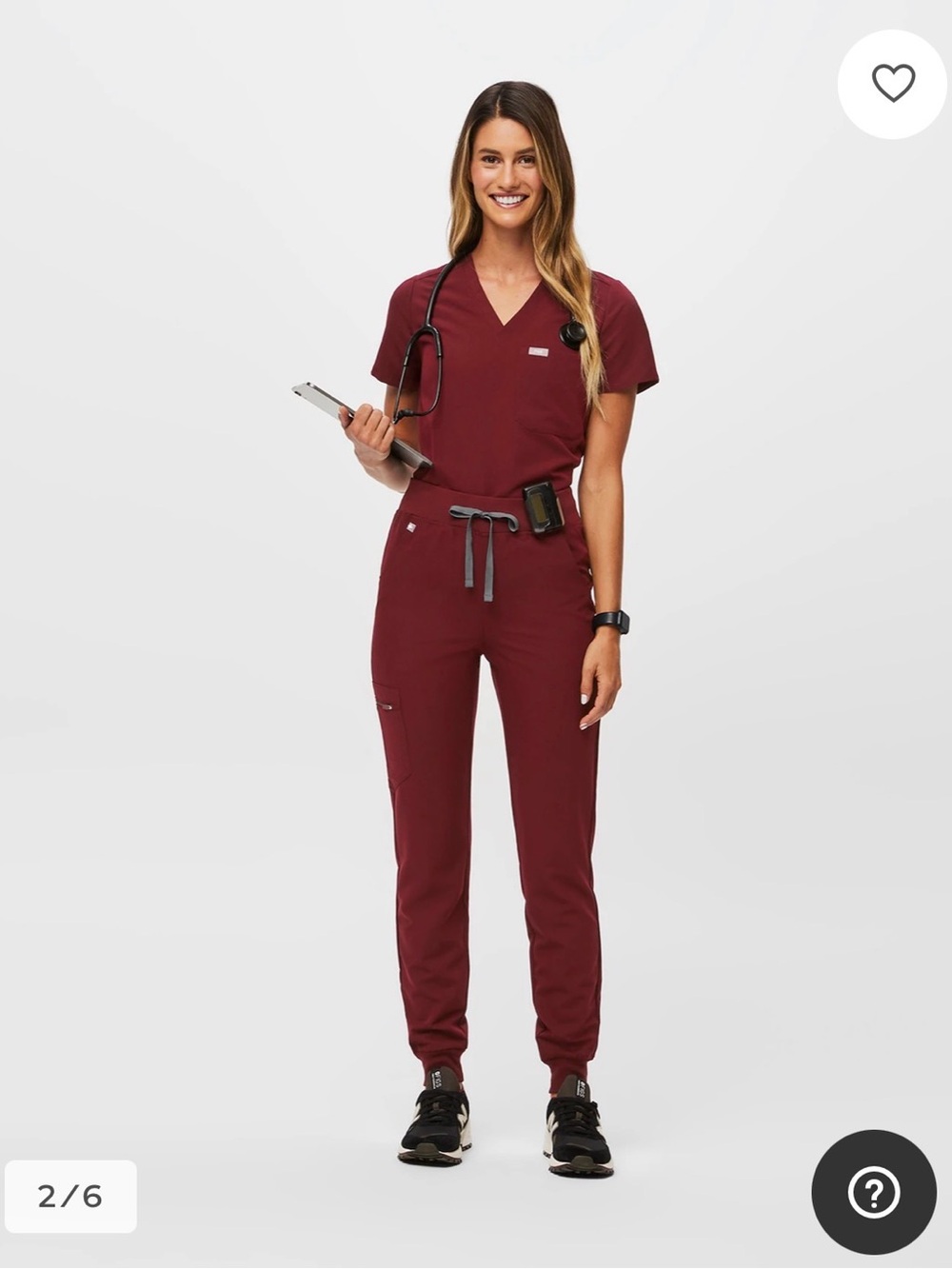 Figs Zamora Jogger Women's Scrub Set in Burgundy/Wine Red